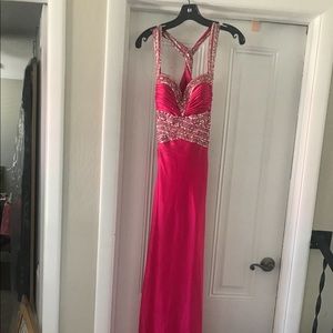 Hot pink prom dress